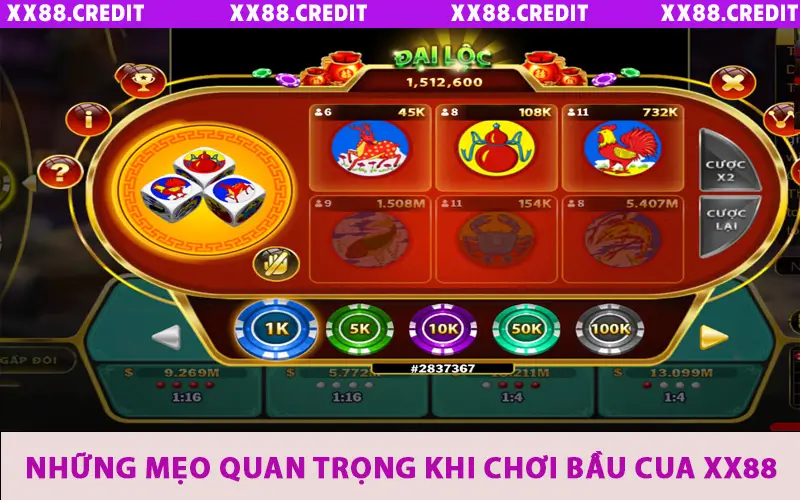 Những mẹo quan trọng khi chơi bầu cua XX88